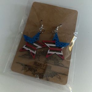 Hand painted Wooden Earrings
